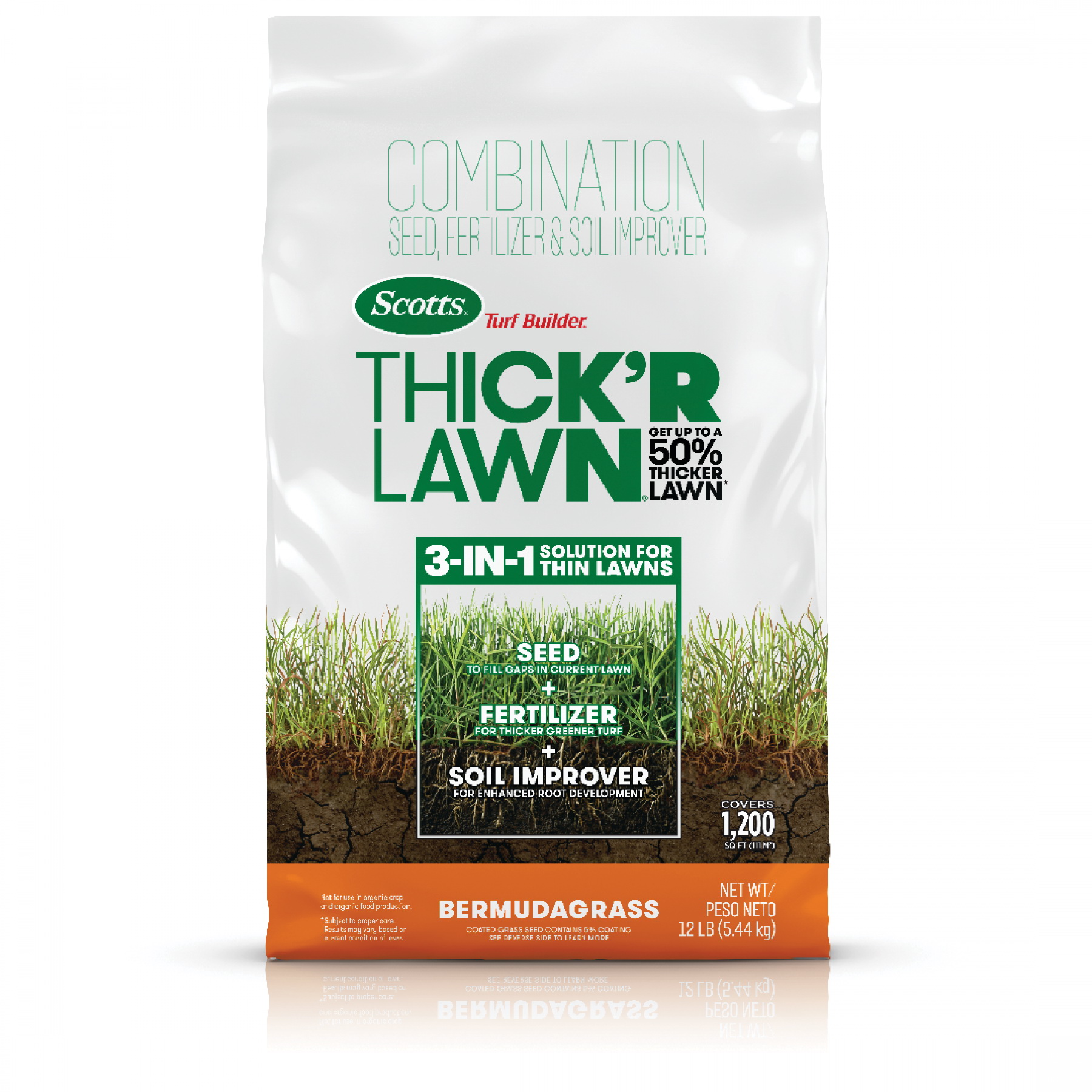 Scotts 30177 Thick'R Lawn Bermuda Grass Seed, 12 lb Bag