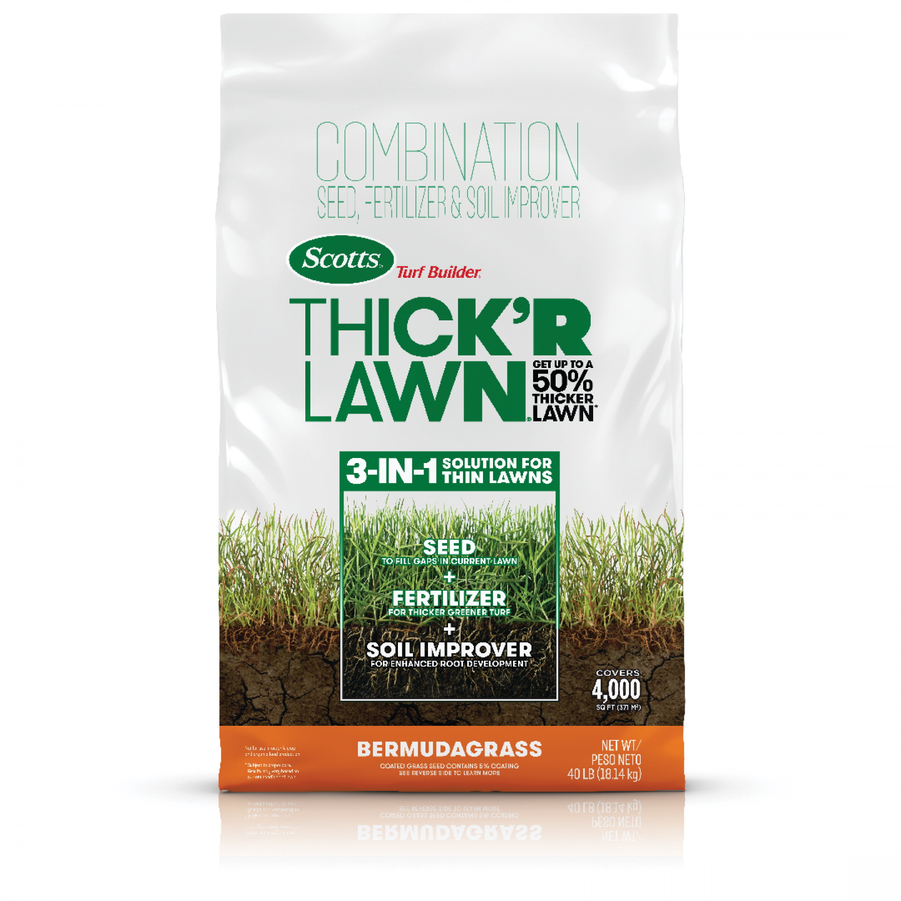 Scotts 30178 Thick'R Lawn Bermuda Grass Seed, 40 lb Bag