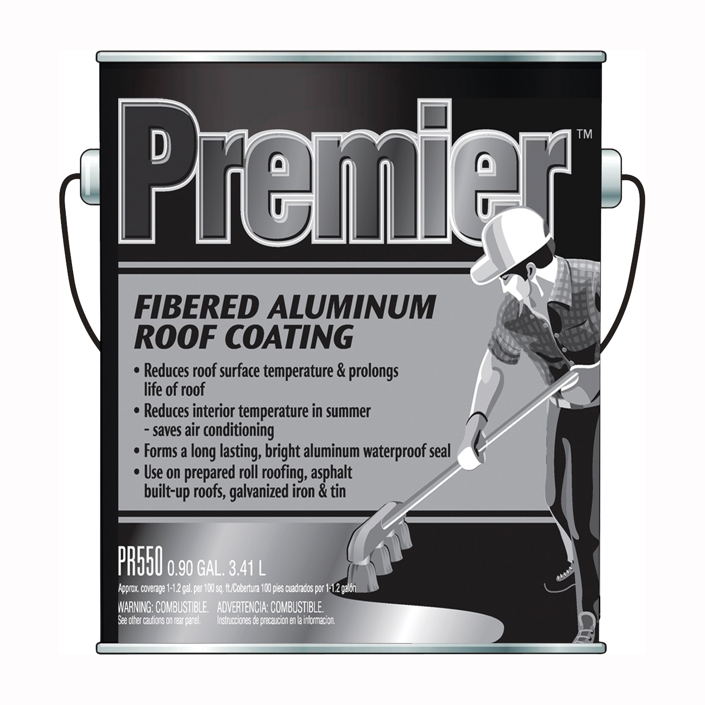 PR550042 Roof Coating, Silver, 3.41 L Can, Liquid