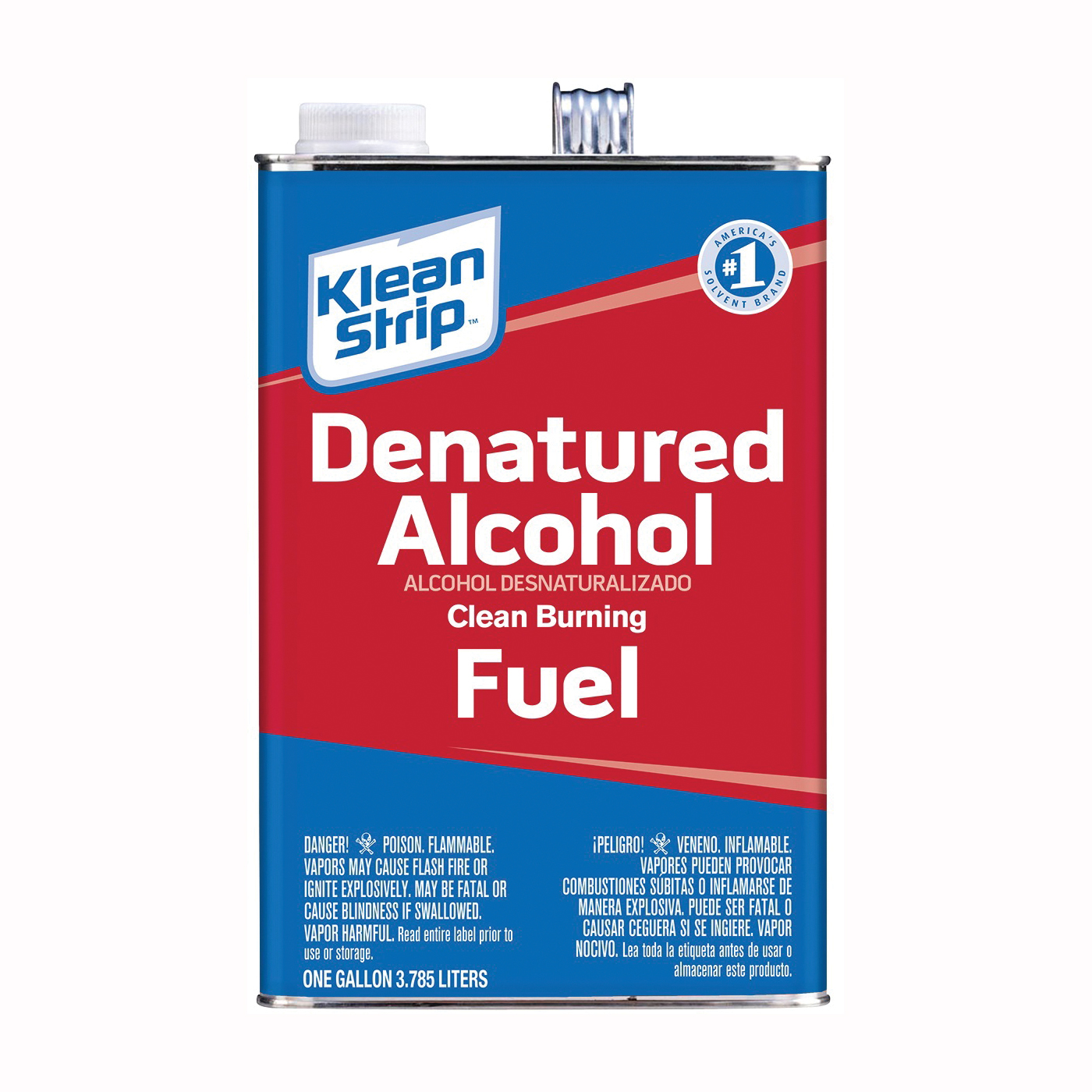 Klean Strip GSL26 Denatured Alcohol Fuel, Liquid, Alcohol, Water White, 1 gal, Can - 2
