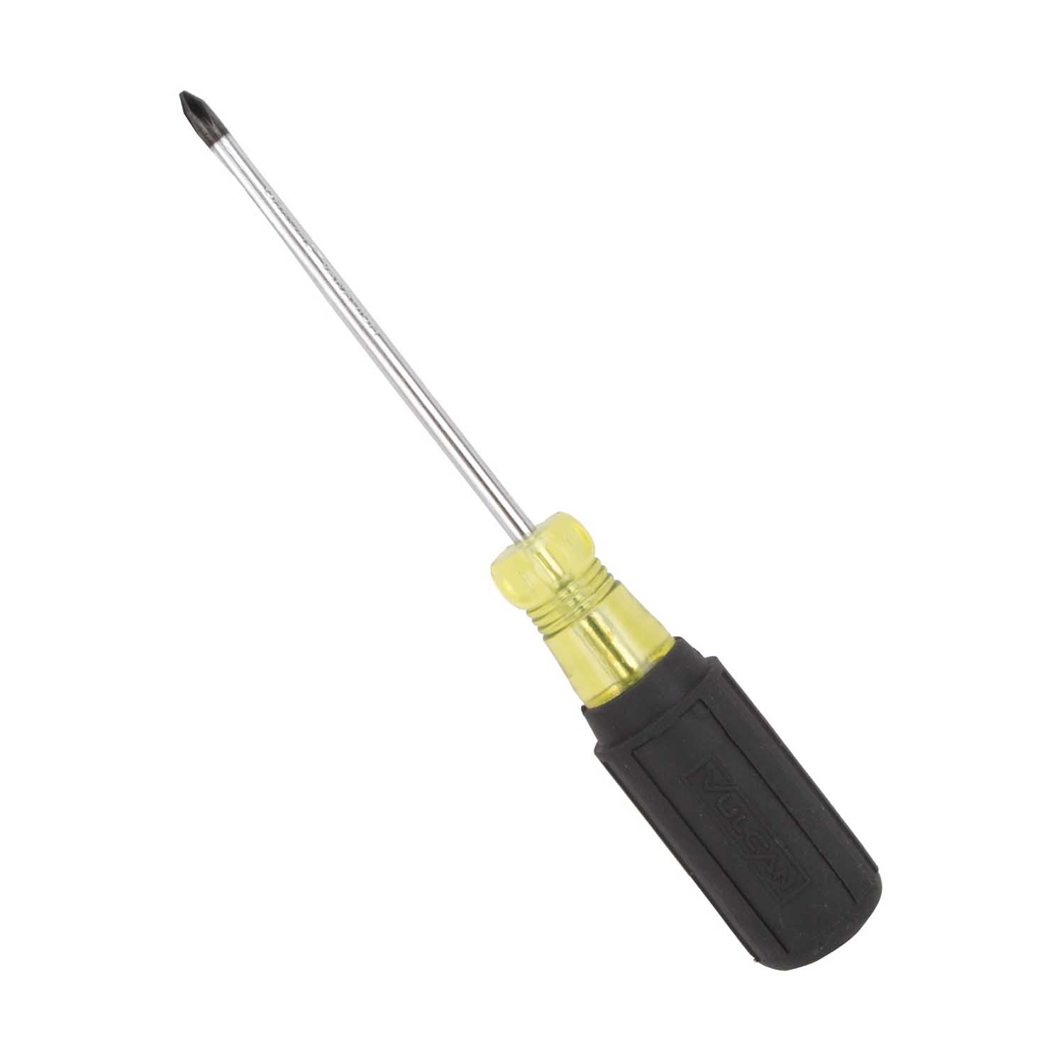 Screwdriver, #1 Drive, Phillips Drive, 7-5/8 in OAL, 4 in L Shank, PVC/Rubber Handle