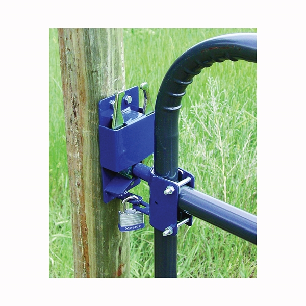 SpeeCo S16100100 Gate Latch, 2-Way Lockable, Steel, Blue, For: 1-1/4 to 2 in OD Round Tube Gate - 2