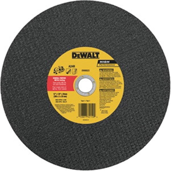 DW8023 Cutting Wheel, 12 in Dia, 1/8 in Thick, 20 in Arbor, 24 Grit, Aluminum Oxide Abrasive