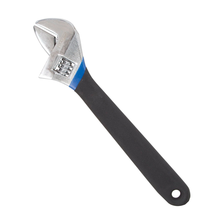 JL149123L Adjustable Wrench, 12 in OAL, 1.04 in Jaw, Steel/Vinyl, Chrome, Non-Slip Handle