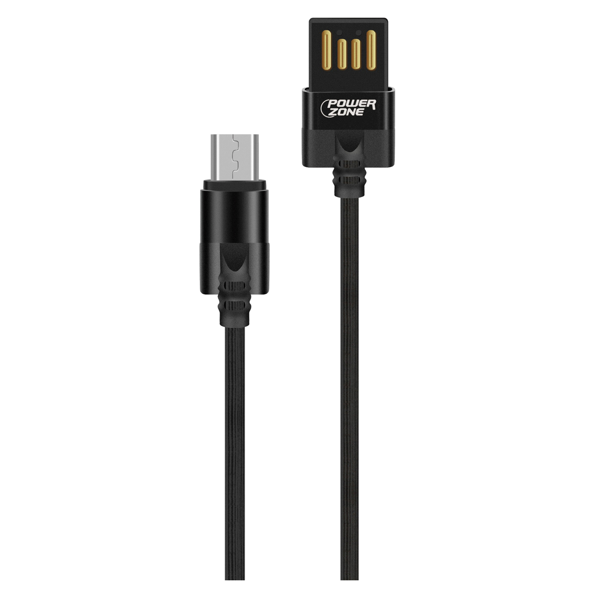 T56-MICRO Micro Charging Cable, PVC, Black, 3 ft L