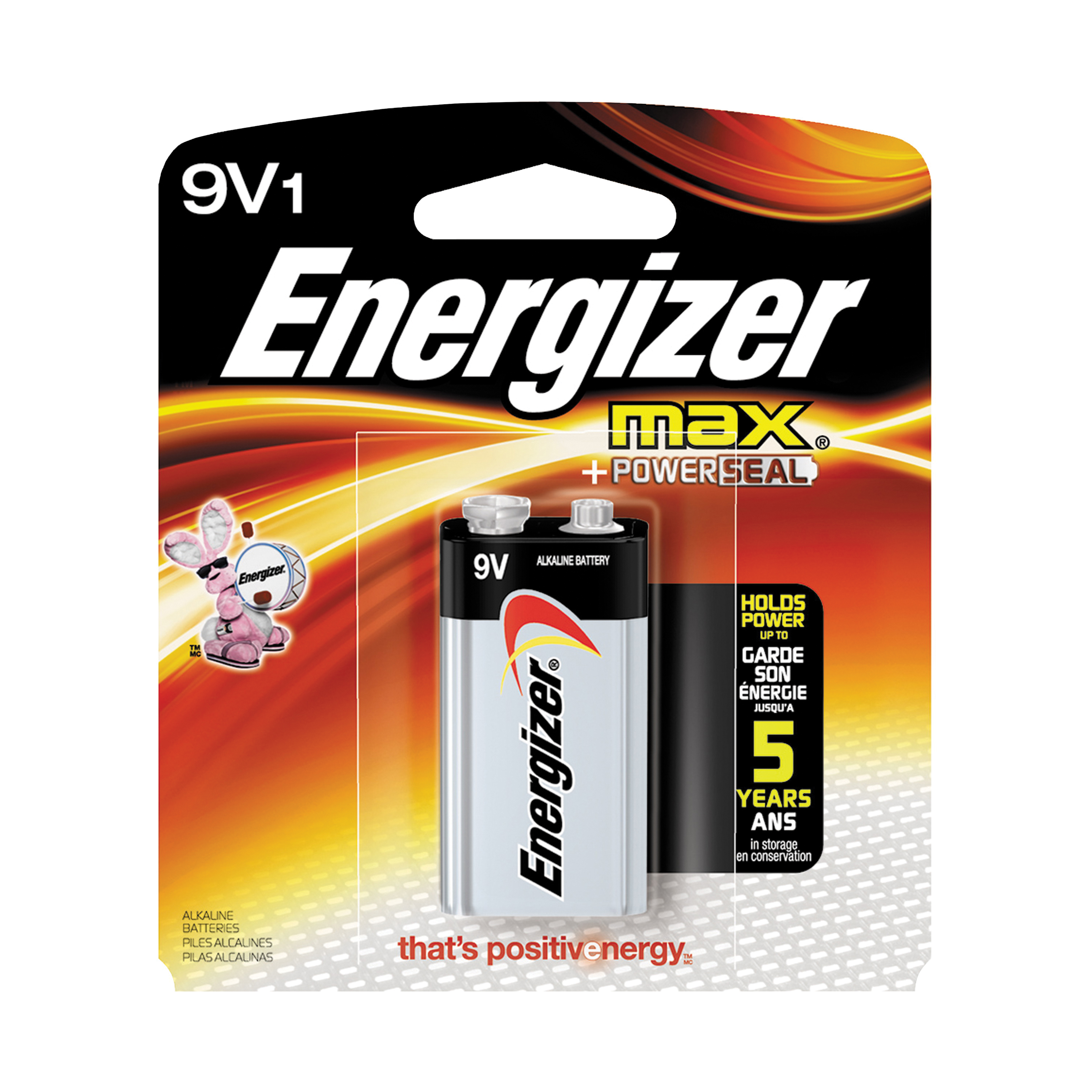 522BP Battery, 9 V Battery, Alkaline, Manganese Dioxide, Zinc