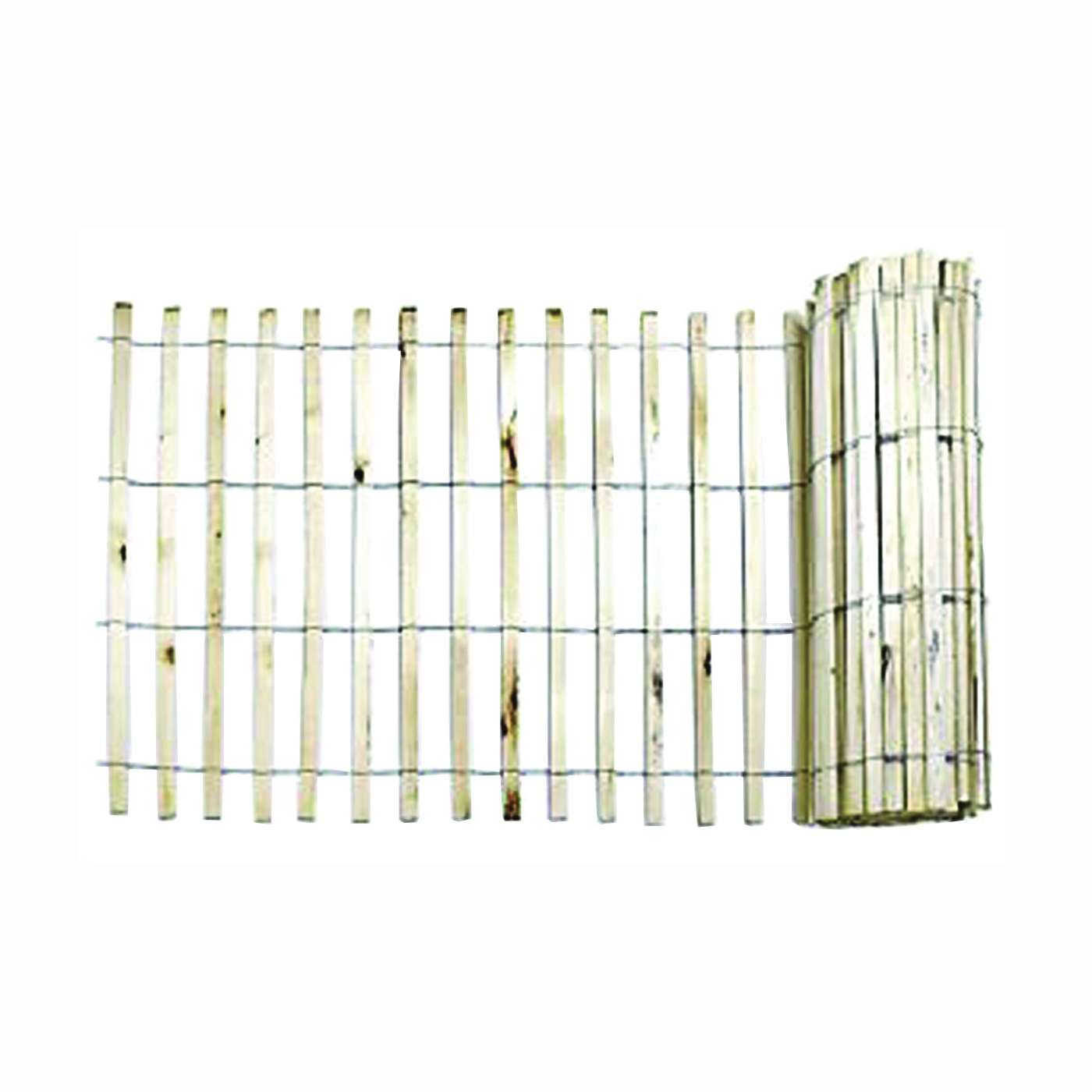 14910-9-48 Snow/Sand Fence, 50 ft L, 3/8 x 1-1/2 in Mesh, Wood, Natural