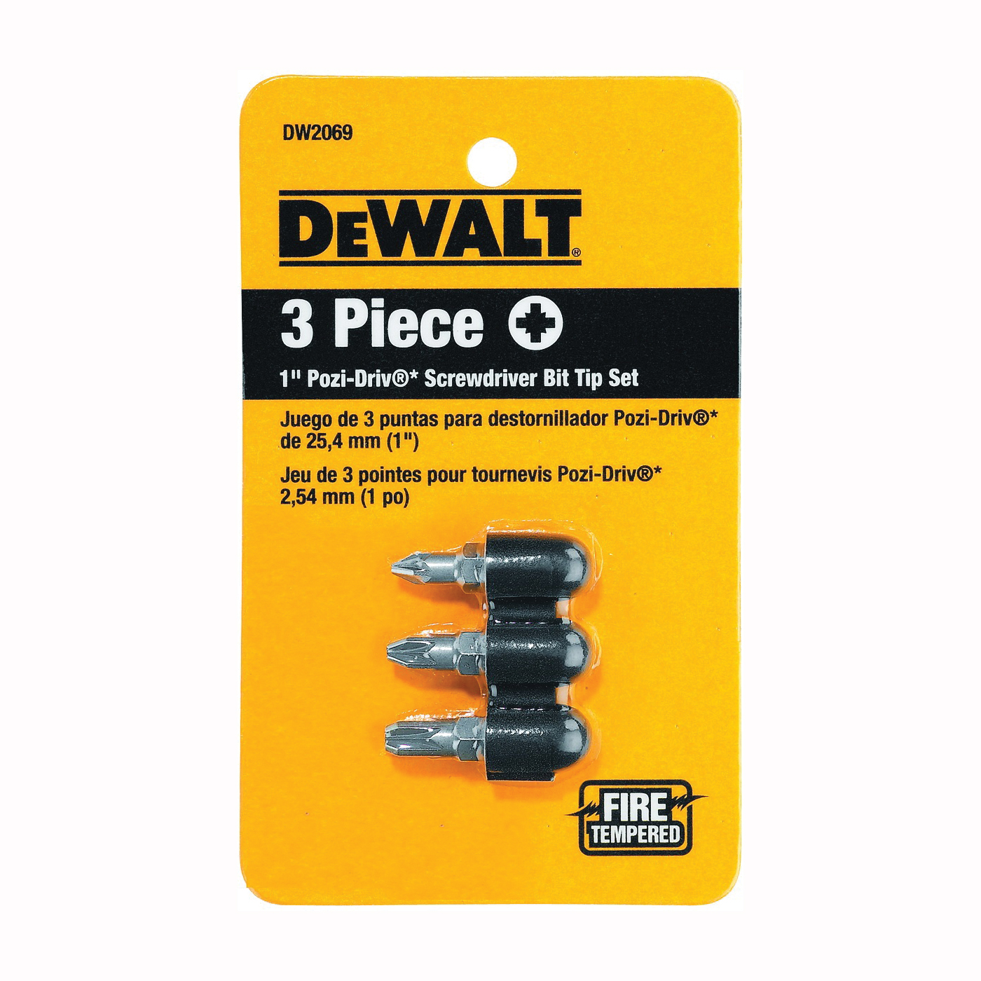 DW2069 Drive Bit Set, 3-Piece, Steel