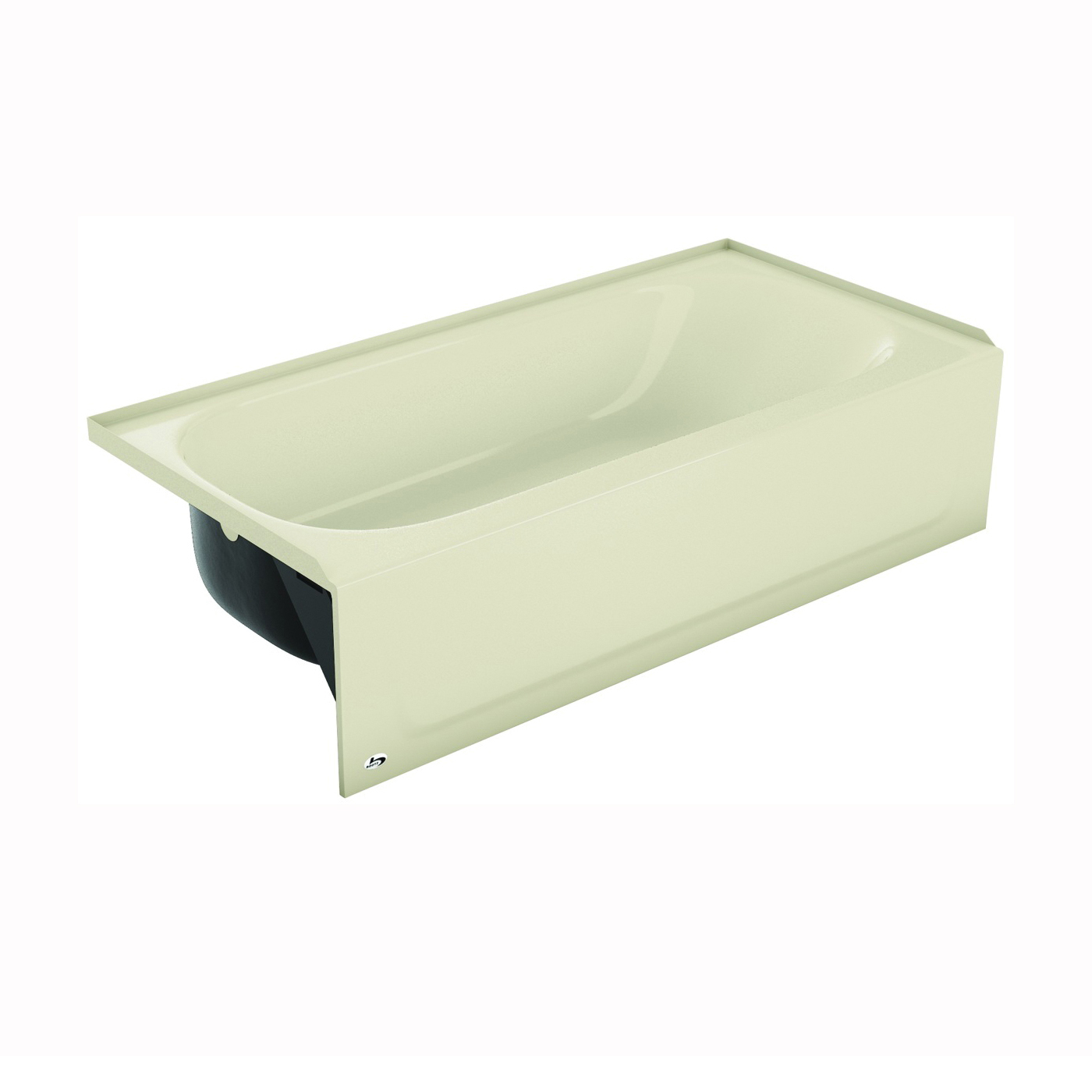 Aloha 011-2365-06 Bathtub, Left Drain Location, 42 gal Capacity, 60 in L, 30 in W, 14-1/4 in H, Steel, Bone