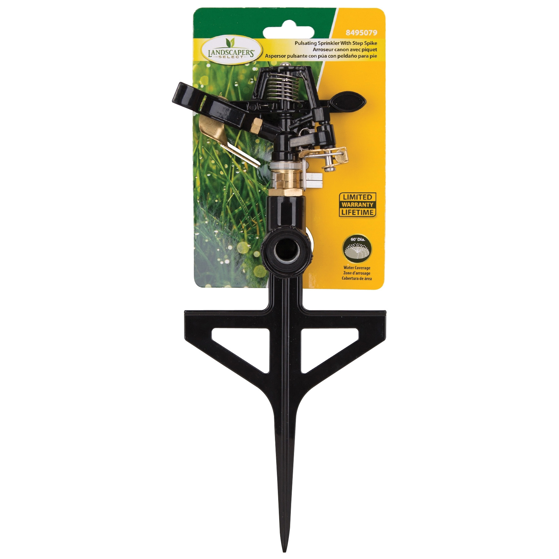 Landscapers Select GS8170 Sprinkler with Step Spike, Female, Round, Zinc - 3
