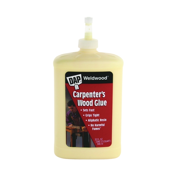 Weldwood 00492 Wood Glue, Yellow, 1 qt Bottle