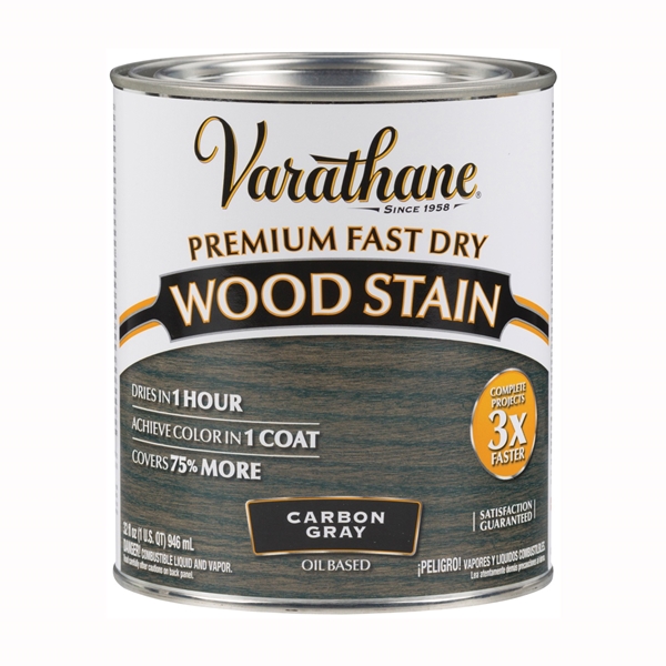 304559 Wood Stain, Carbon Gray, Liquid, 1 qt, Can