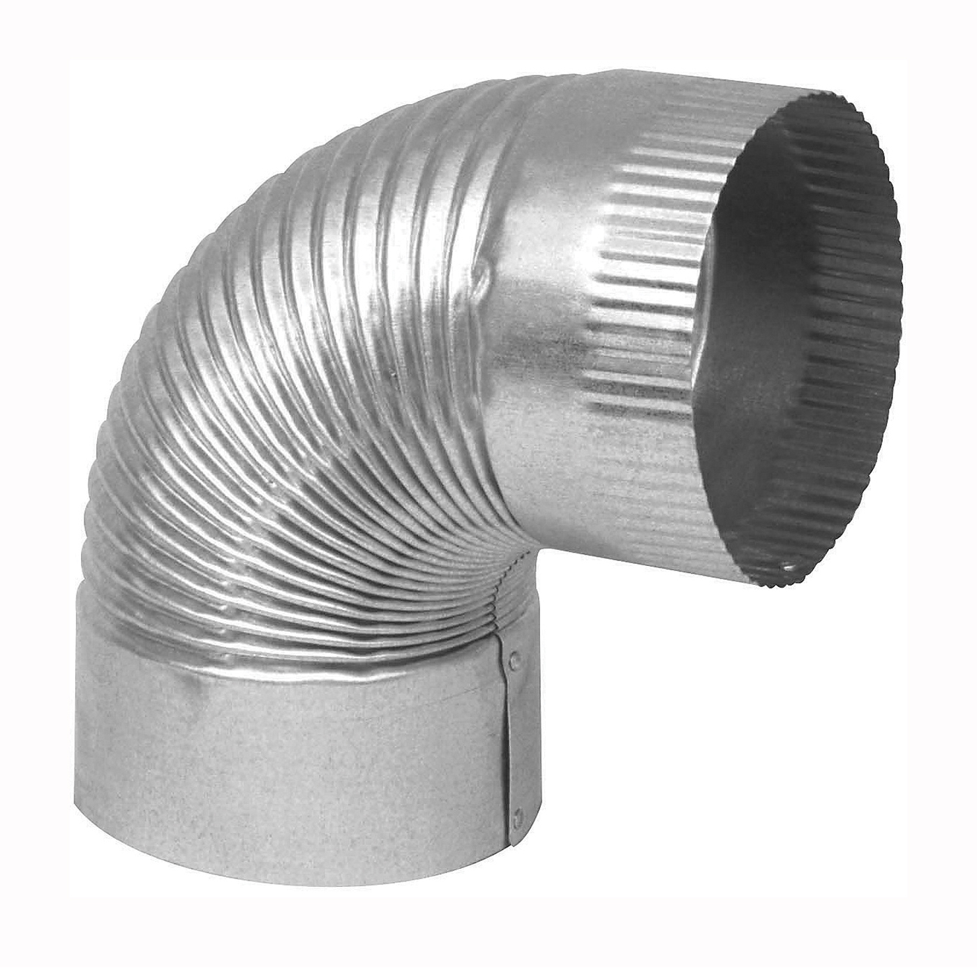 GV0328 Corrugated Elbow, 7 in Connection, 28 Gauge, Galvanized