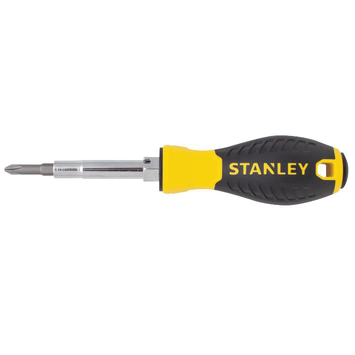 68-012M Multi-Bit Screwdriver, 7-3/4 in OAL, Bi-Material Handle, Ergonomic Handle