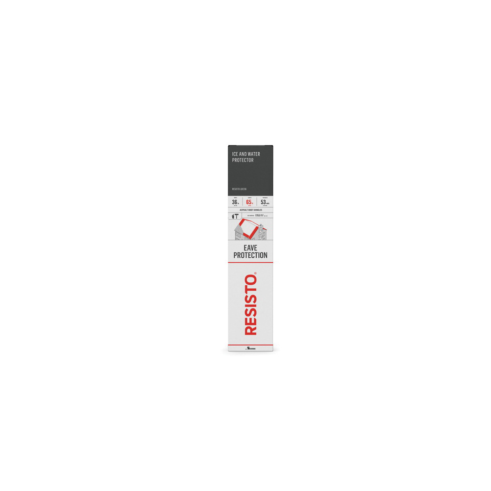 Resisto 00823 Ice and Water Protection Membrane, 65 ft L, 36 in W, Silicone