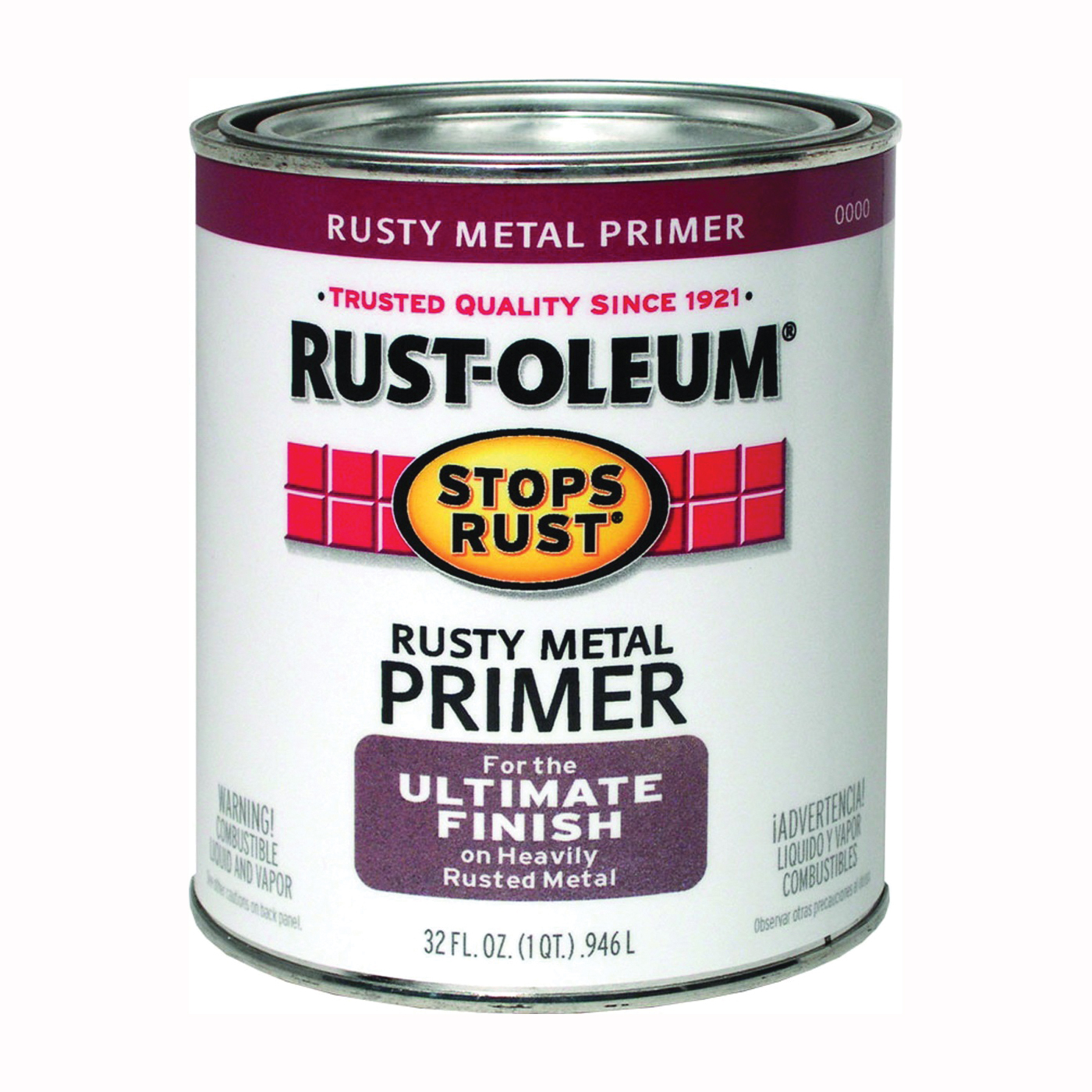 STOPS RUST 7769502 Rusty Metal Primer, Flat, Rusty Metal Primer, 1 qt