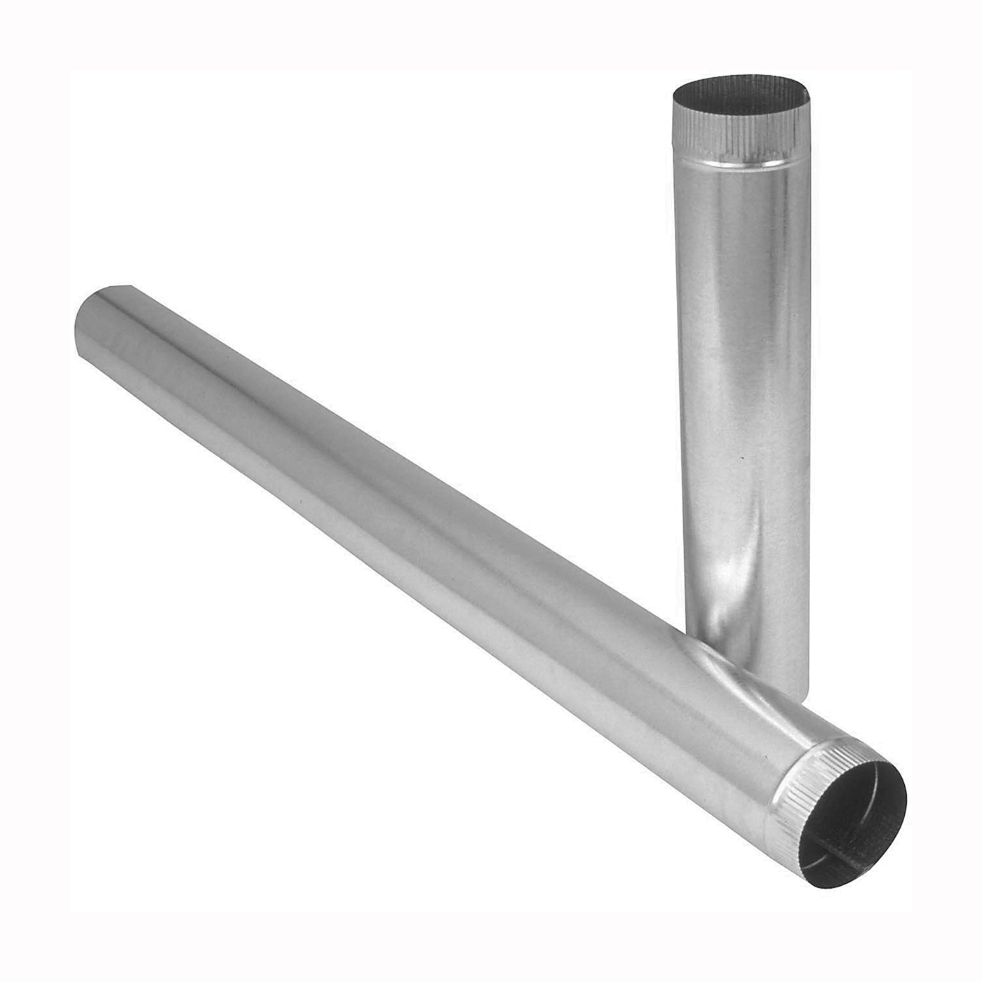 Imperial GV0406 Duct Pipe, 8 in Dia, 24 in L, 26 Gauge, Galvanized Steel, Galvanized