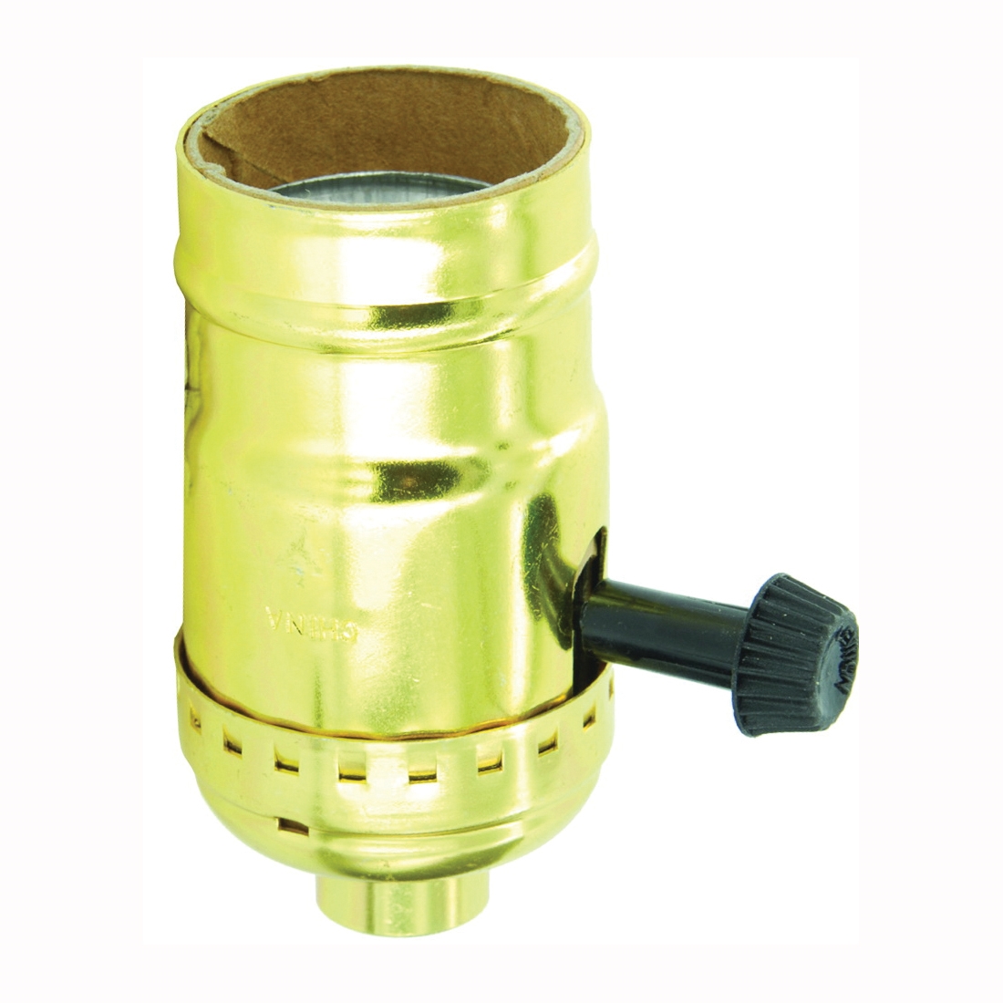 Leviton 7070-PG Lamp Holder, 250 V, 250 W, Phenolic Housing Material, Brass - 1