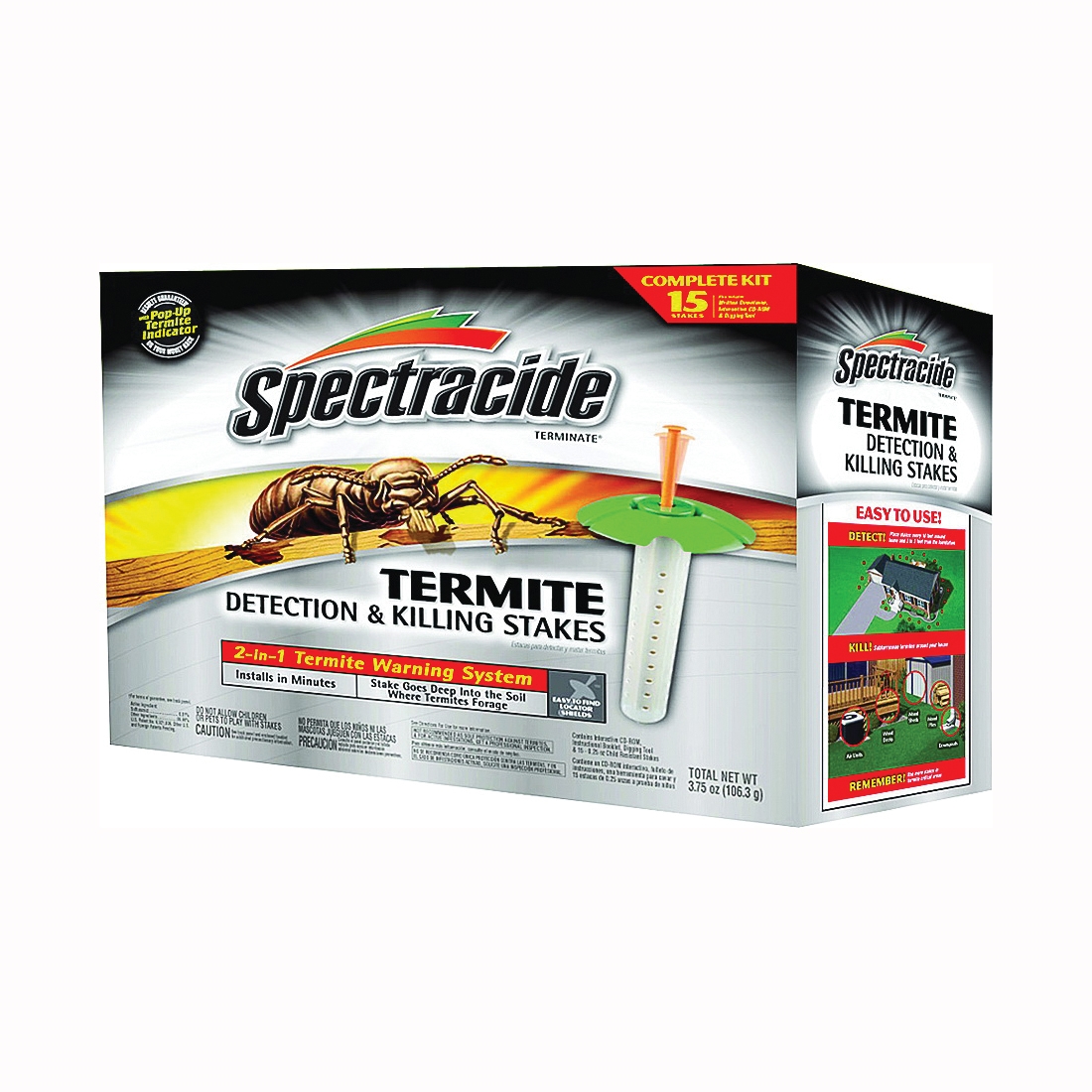 HG-96115 Termite Detection and Killing Stake, Solid, Odorless, Brown/Tan
