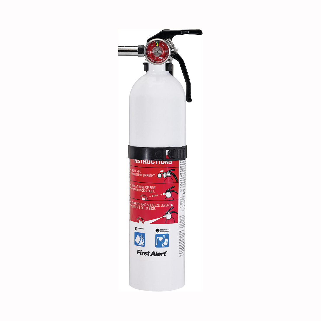 REC5 Rechargeable Fire Extinguisher, 2 lb Capacity, Sodium Bicarbonate, 5-B:C Class