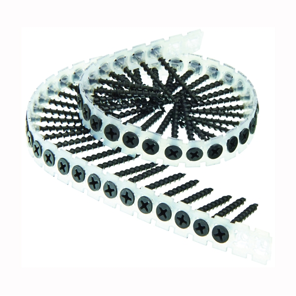 06A Series 06A125PB Screw, Gray, #6 Thread, 1-1/4 in L, Bugle Head, #2 Drive, Steel, Phosphate, 4000/PK