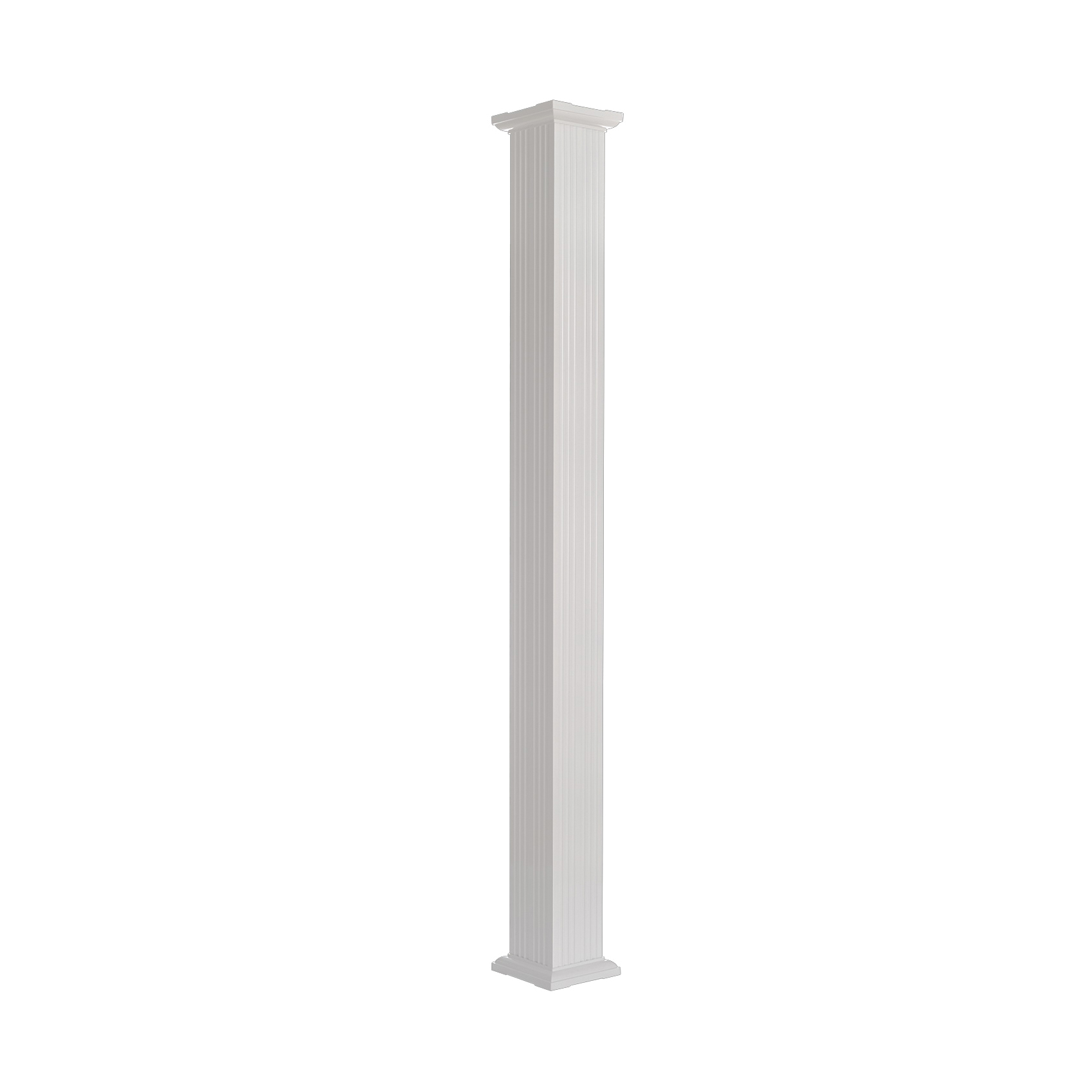 800AC610 Column, 10 ft H, Square, Aluminum, White