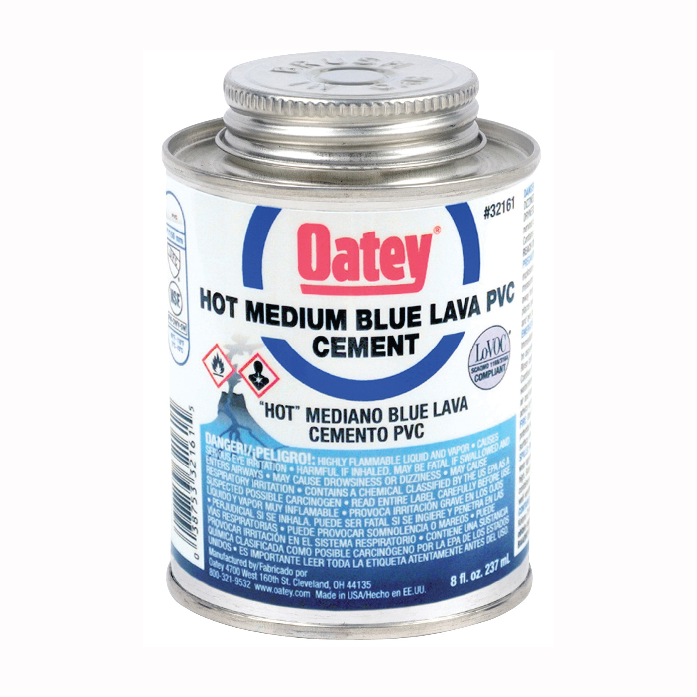 32161 Solvent Cement, 8 oz Can, Liquid, Blue