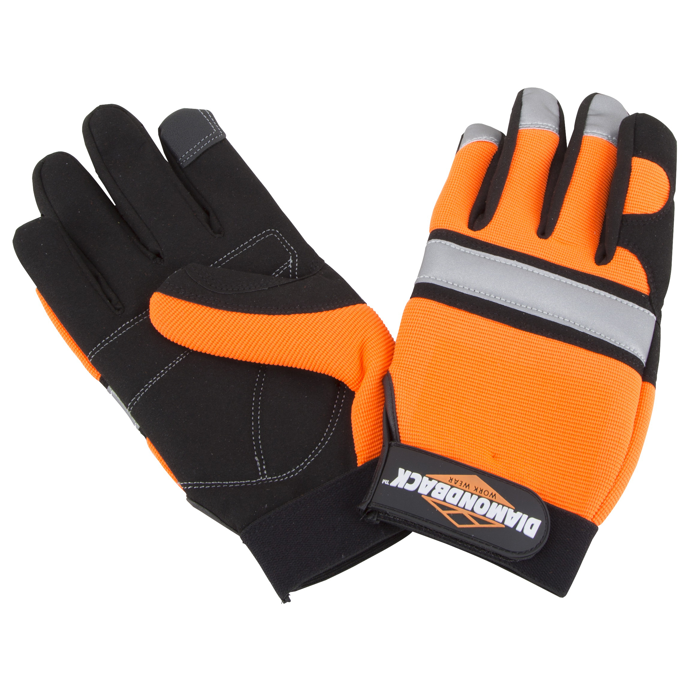 5959XL Touchscreen Hi Visibility Mechanics Gloves, XL, 55% Synthetic Leather 30% Spandex 10% Reflective Fabric 5% Elastic Band