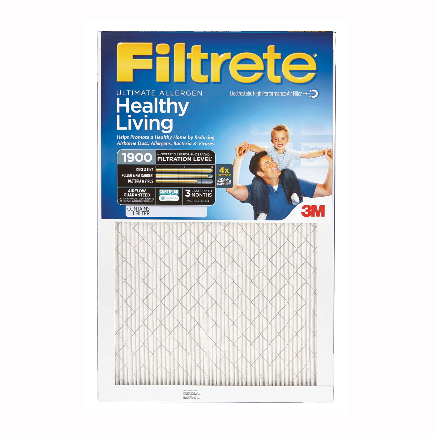 Filtrete UA00DC-6 Air Filter, 20 in L, 16 in W, 12 MERV, Cardboard Frame - 1