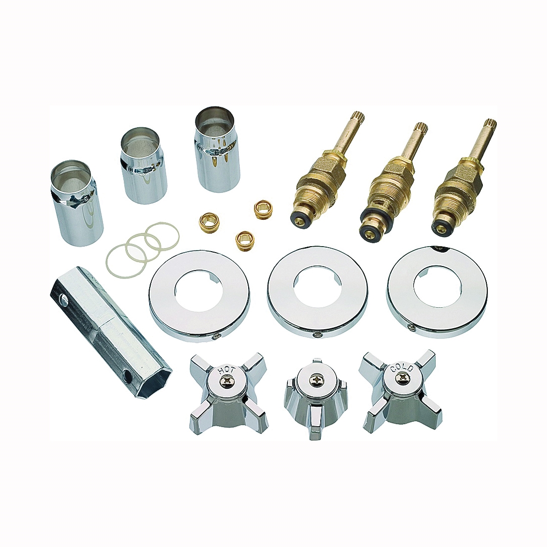 39621 Remodeling Trim Kit, Brass, Chrome Plated, For: Sterling Tub/Shower Faucets