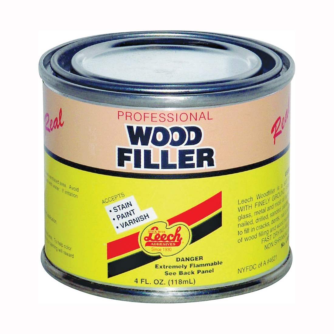 LWF-67 Wood Filler, Liquid, Solvent, Natural, 4 fl-oz Can