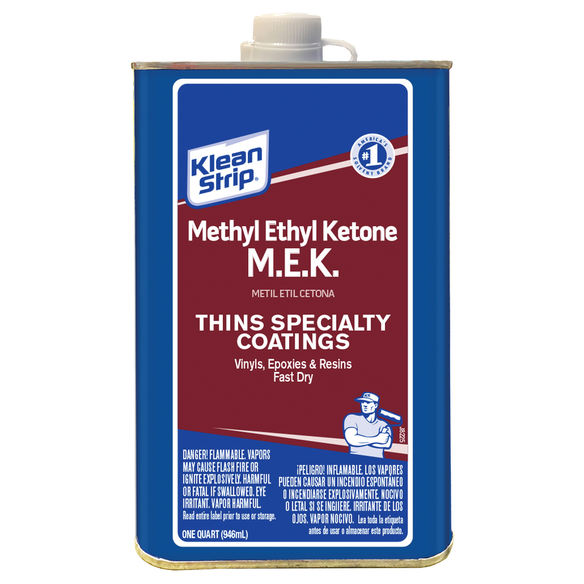 QME71 Methyl Ethyl Ketone Thinner, Liquid, Characteristic Ketone, 1 qt, Can