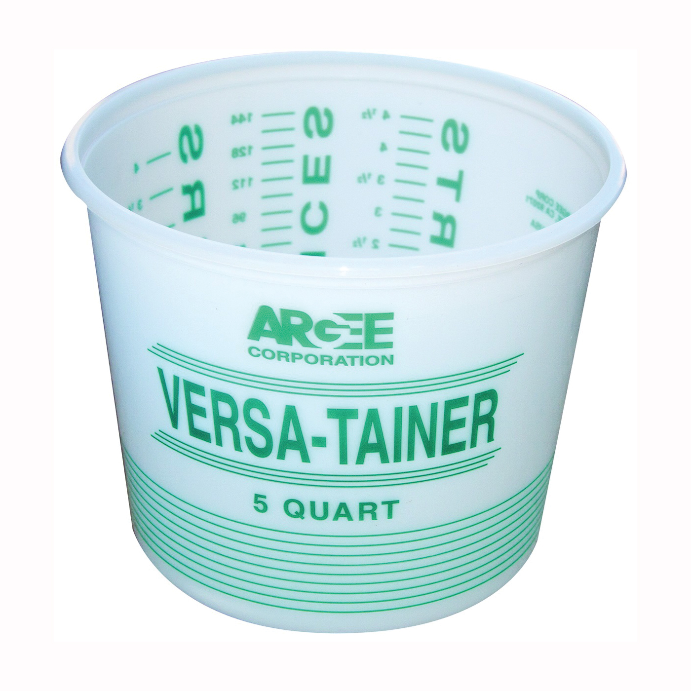 Argee RG522/100 Calibrated Pail, 5 qt Capacity, Plastic, Clear