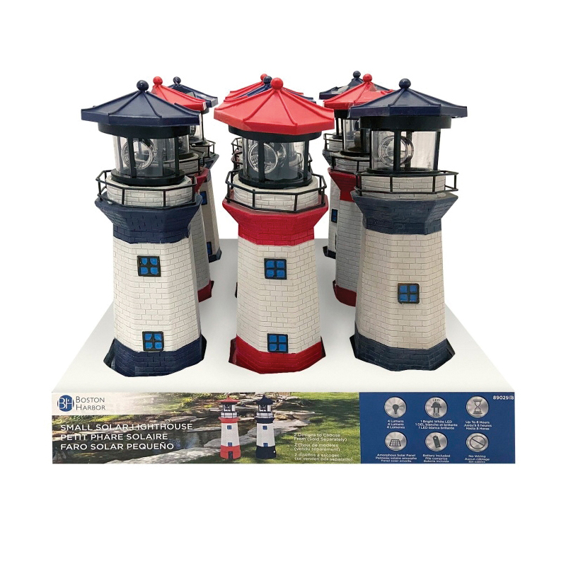 Boston Harbor Lighthouse, Ni-Mh Battery, 1-Lamp, LED Lamp, Polyresin Plastic Fixture, Battery Included: Yes