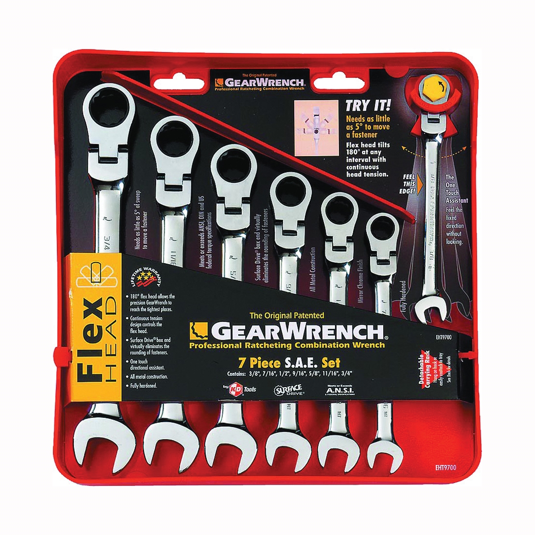 9700 Wrench Set, 7-Piece, Steel, Specifications: SAE Measurement