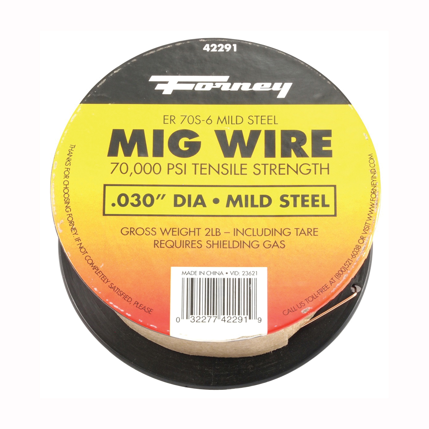 Forney 42291 MIG Welding Wire, 0.03 in Dia, Mild Steel - 1