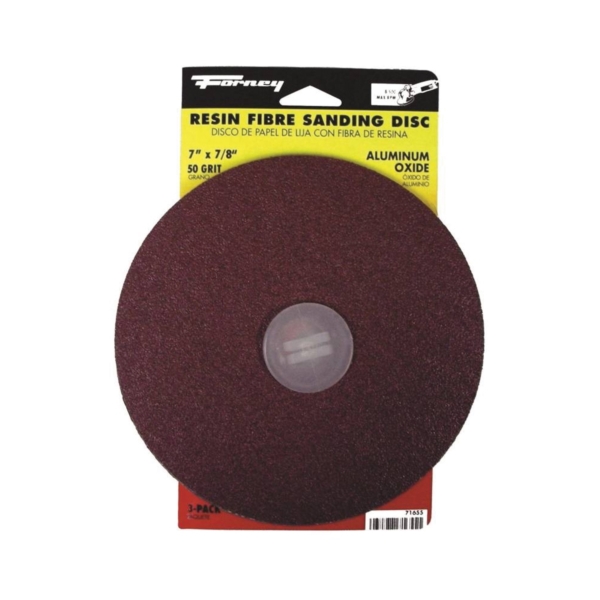 71655 Sanding Disc, 7 in Dia, 7/8 in Arbor, Coated, 50 Grit, Coarse, Aluminum Oxide Abrasive