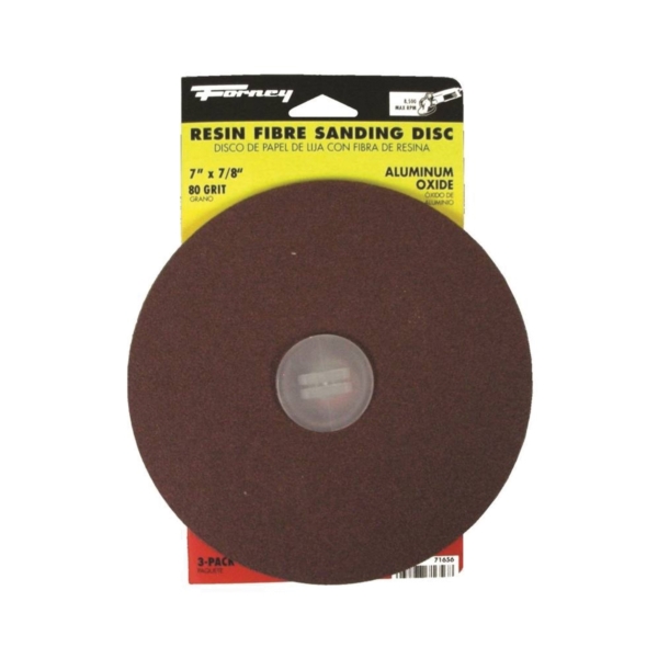 71656 Sanding Disc, 7 in Dia, 7/8 in Arbor, Coated, 80 Grit, Medium, Aluminum Oxide Abrasive