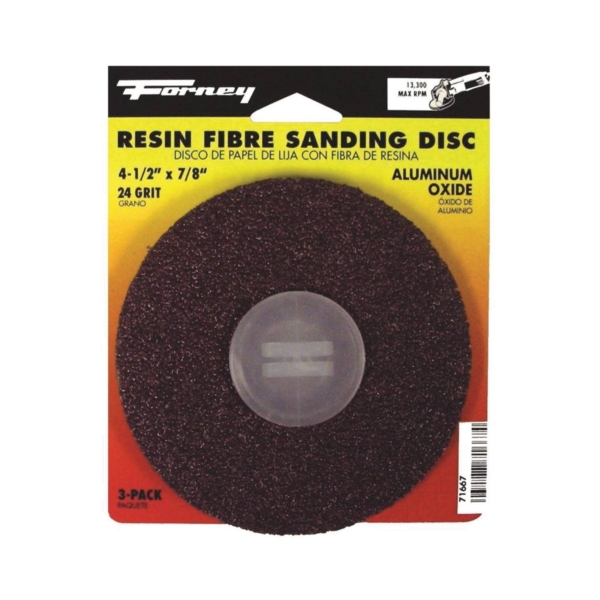 71667 Sanding Disc, 4-1/2 in Dia, 7/8 in Arbor, Coated, 24 Grit, Extra Coarse, Aluminum Oxide Abrasive