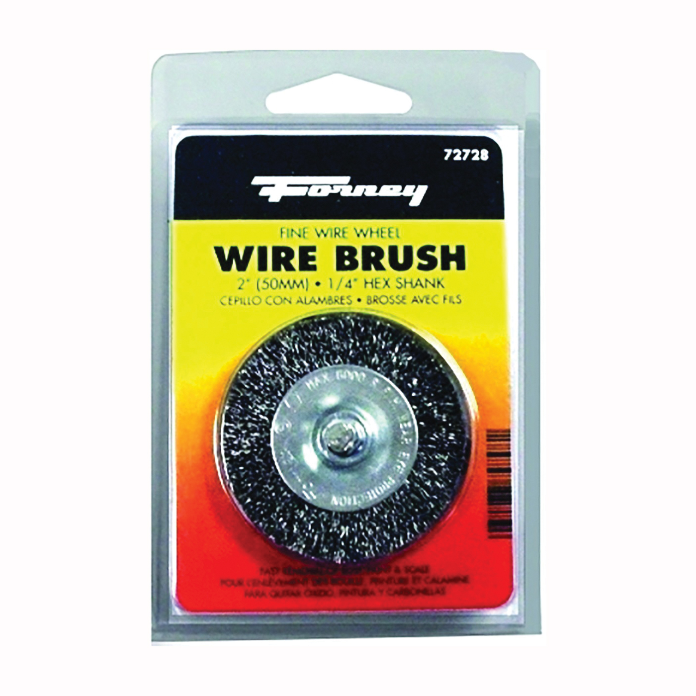 72728 Wire Wheel Brush, 2 in Dia, 0.008 in Dia Bristle