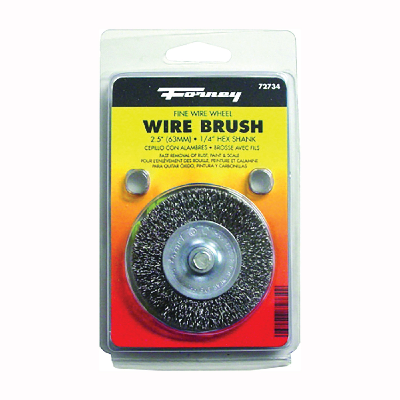 72734 Wire Wheel Brush, 2-1/2 in Dia, 0.008 in Dia Bristle
