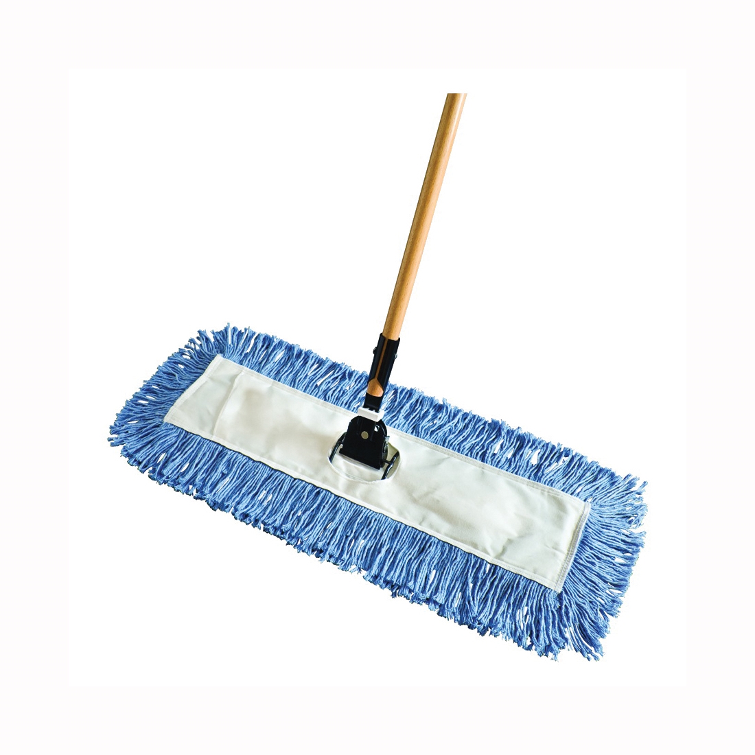 FGU83228BL00 Dust Mop, Cotton Head, Wood Handle, 66.4 in L, Blue