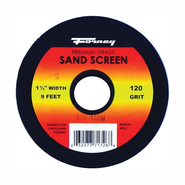 Forney 71727 Sand Screen, 3 yd L, 1-1/2 in W, 180 Grit, Silicone Carbide Abrasive - 3