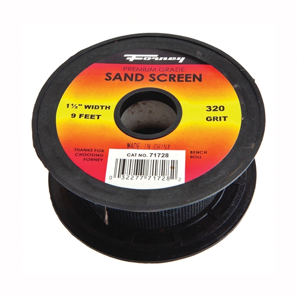 Forney 71728 Sand Screen, 3 yd L, 1-1/2 in W, 320 Grit, Silicone Carbide Abrasive - 3