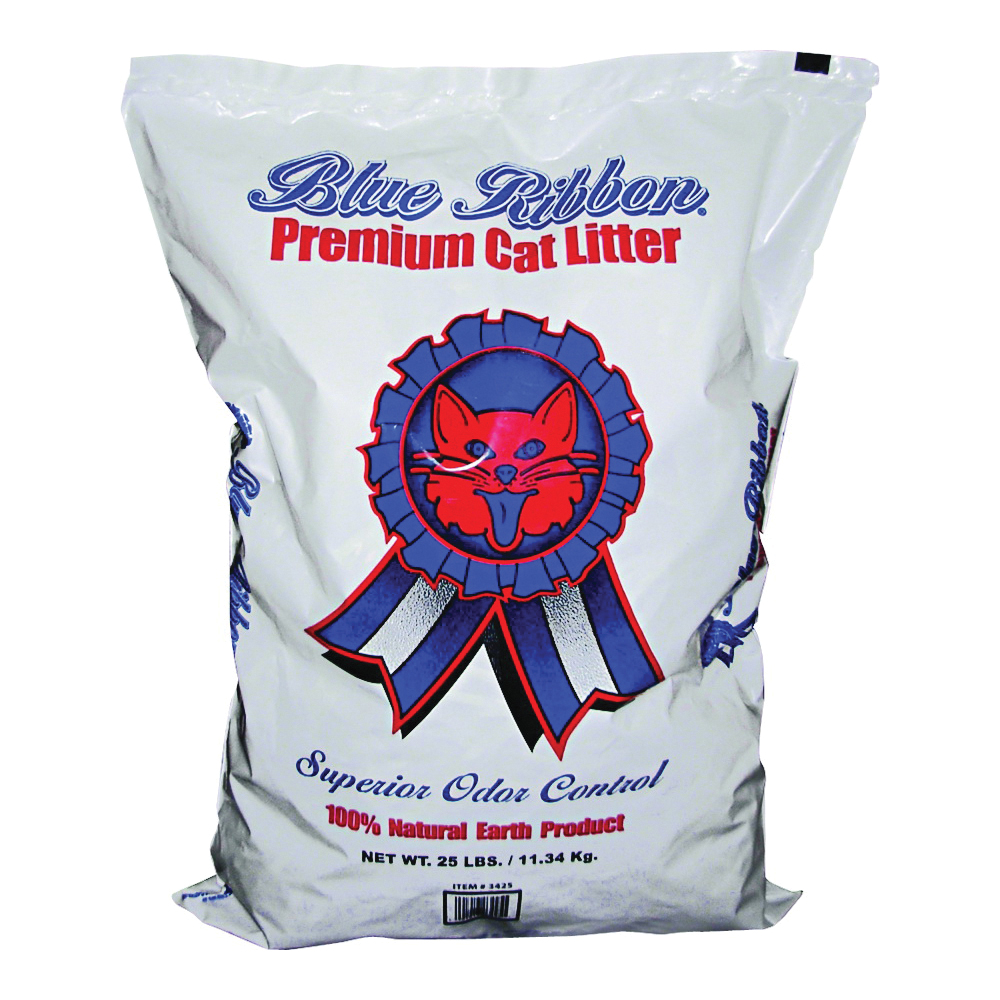 Blue Ribbon 3425 Cat Litter, 25 lb Capacity, Gray/Tan, Solid Bag
