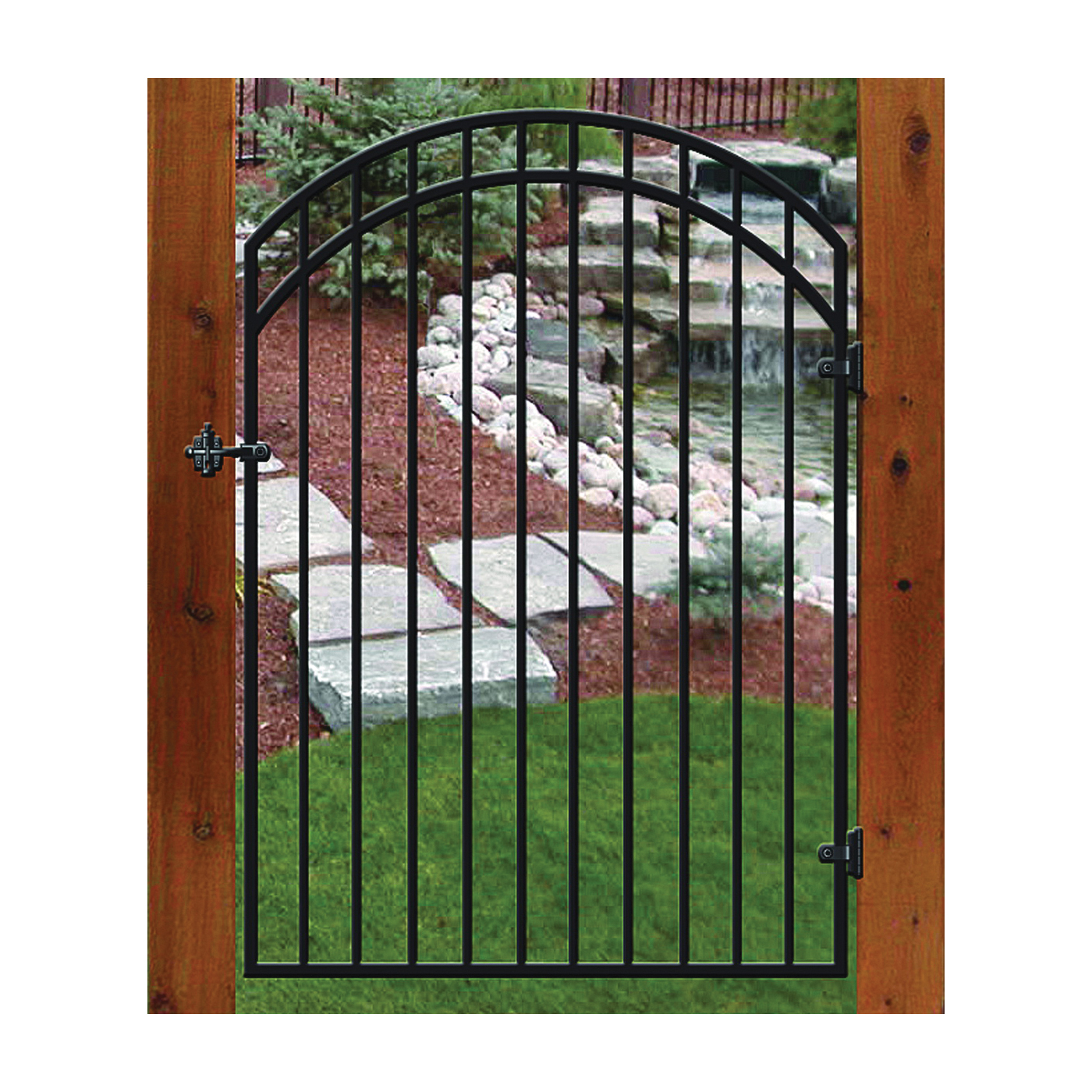 GGI0440-RG02-AG03 Ornamental Gate, 33 in W, 68 in H, Iron