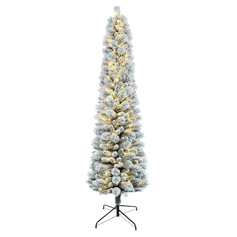 TFP-75C350-K Toronto Flocked Tree, 7-1/2 ft H, Pine Family, Plug-In, Incandescent, Clear Light