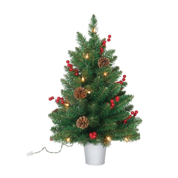 49724 Christmas Specialty Decoration, 24 in H, Trees, 100% PVC, Green, Tungsten Bulb