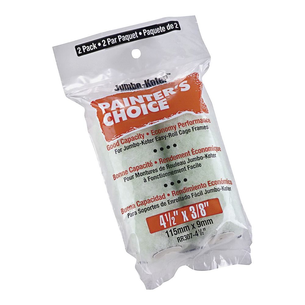 Roller Cover, Wooster, 3/8 in Thick Nap, 4-1/2 in L, 2 Pack - 1