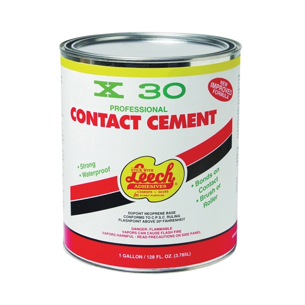 Leech Adhesives X-30 X30-79 Contact Cement, Clear, 1 gal Can - 2
